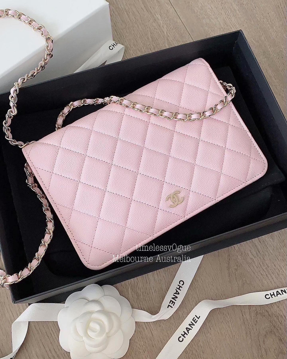 Wallet on chain timeless/classique leather crossbody bag Chanel Pink in  Leather - 25261969